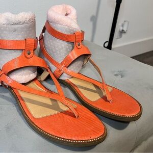 Orange Strappy Sandals